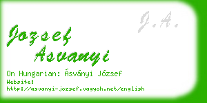 jozsef asvanyi business card